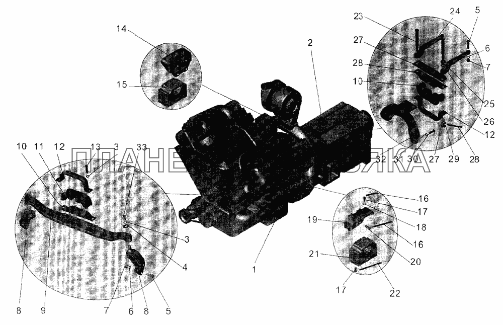 Установка силового агрегата МАЗ-104С